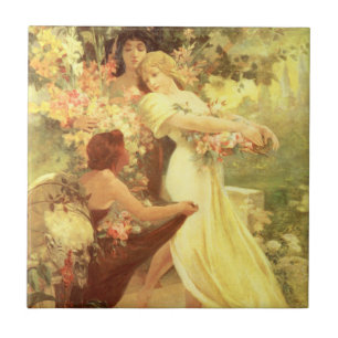 Alphonse Mucha Spirit of Spring Tile