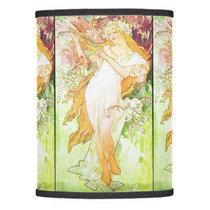 Alphonse Mucha Spring Floral Vintage Art Nouveau Lamp Shade