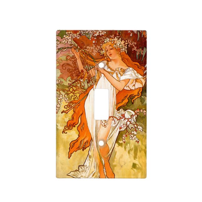Alphonse Mucha Spring Light Switch Cover (Front)
