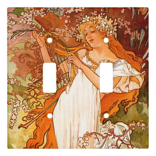 Alphonse Mucha Spring Light Switch Cover (Front)