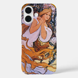 Alphonse Mucha Spring Season, Vintage Art Nouveau iPhone 16 Case