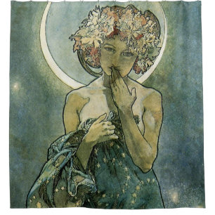 Alphonse Mucha Stunning Art Nouveau Woman #18 Shower Curtain