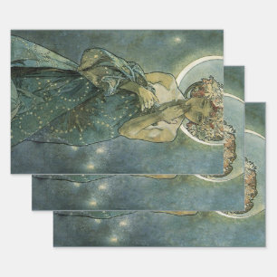 Alphonse Mucha Stunning Art Nouveau Woman #18 Wrapping Paper Sheets
