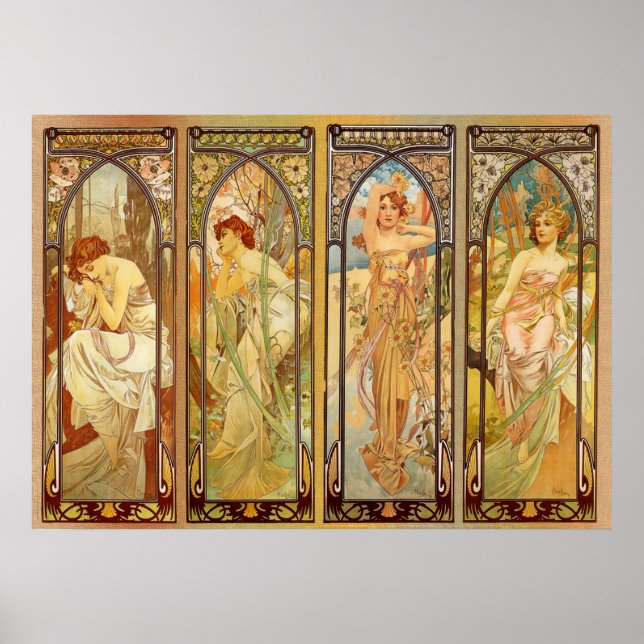 Alphonse Mucha Stunning Art Nouveau Woman #31 Poster (Front)