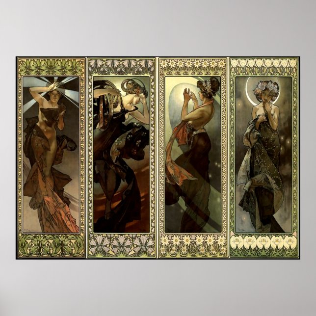 Alphonse Mucha Stunning Art Nouveau Woman #34 Poster (Front)