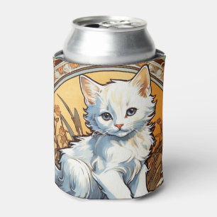 Alphonse Mucha Style Cat Can Cooler