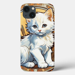 Alphonse Mucha Style Cat iPhone 13 Case