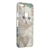 Alphonse Mucha Style White Cat Uncommon Google Pixel Case (Back/Right)