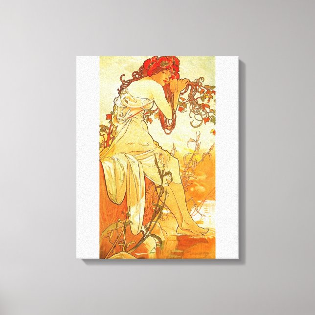 Alphonse Mucha Summer Canvas Poster Print (Front)