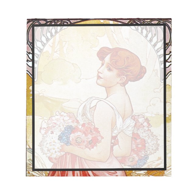 Alphonse Mucha Summer Notepad (Front)
