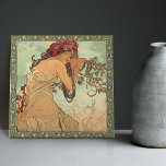 Alphonse Mucha Summer Season Art Nouveau Vintage Ceramic Tile<br><div class="desc">This ceramic tile is part of a set of four (Summer, Four Seasons) inspired by the iconic Art Nouveau era of the renowned Czech artist Alphonse Mucha. Mucha is widely recognized as one of the leading Art Nouveau designers and is known for his collaborations with the legendary actress Sarah Bernhardt....</div>