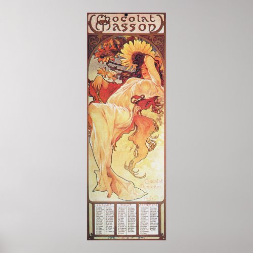 Alphonse Mucha Sunflower Poster