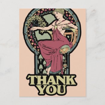 Alphonse Mucha Thank You Cards by ellesgreetings at Zazzle