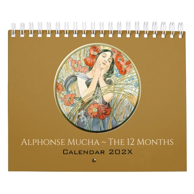 Alphonse Mucha The 12 Months Vintage Art Nouveau Calendar (Cover)