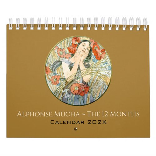 Alphonse Mucha The 12 Months Vintage Art Nouveau Calendar