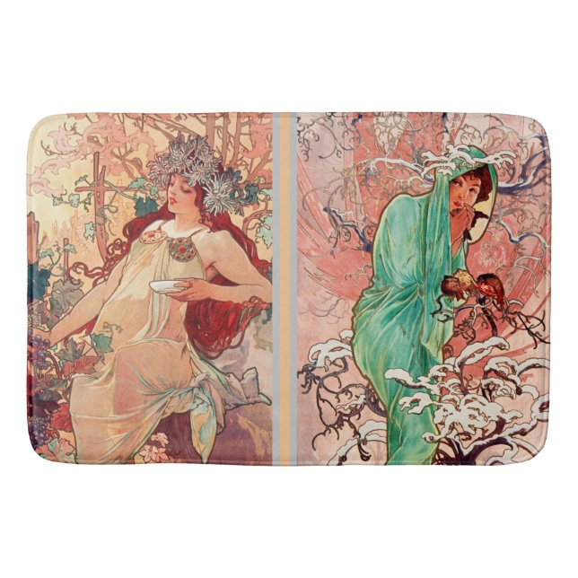 Alphonse Mucha, The Four Seasons (1896)  Bath Mat (Front)