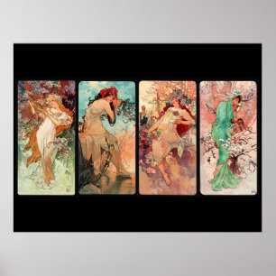 Alphonse Mucha, The Four Seasons (1896) Poster