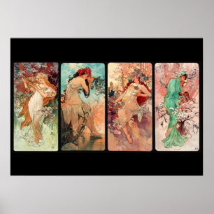 Alphonse Mucha, The Four Seasons (1896) Poster