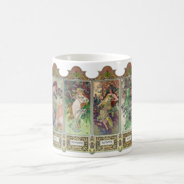 Alphonse Mucha , The four seasons Coffee Mug (Center)