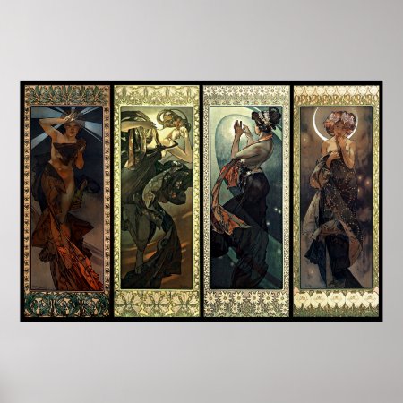 Alphonse Mucha The Moon And The Stars Poster