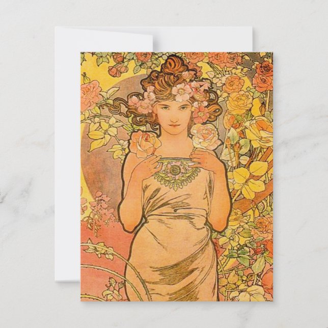Alphonse Mucha The Rose Invitations (Front)