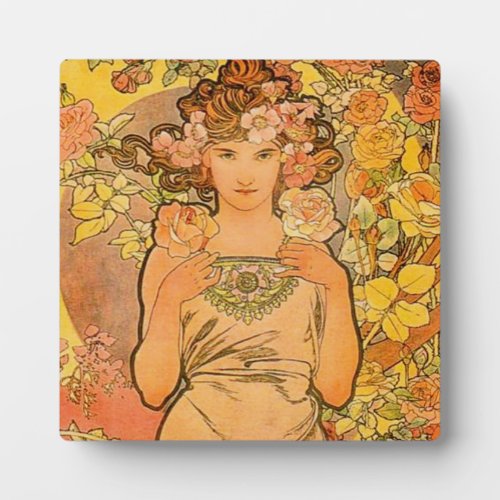 Alphonse Mucha The Rose Plaque