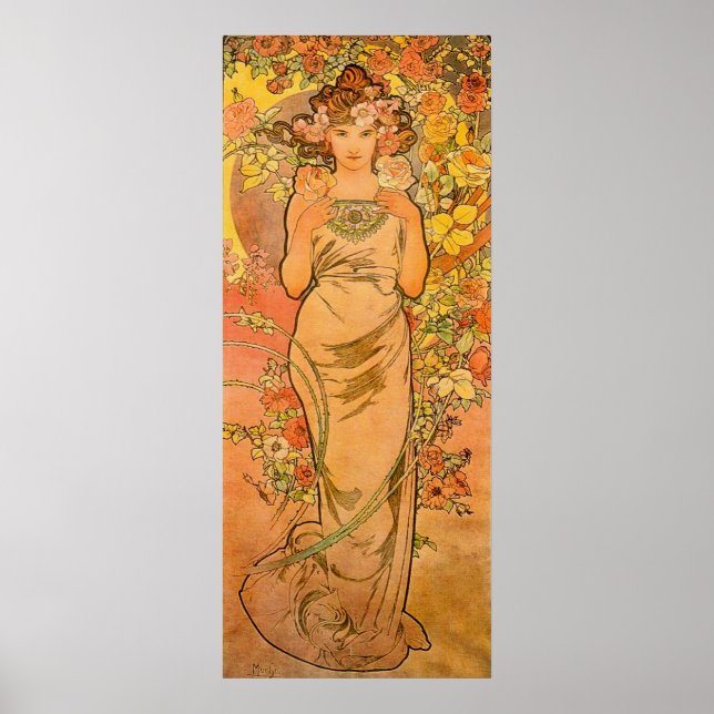 Alphonse Mucha The Rose Poster (Front)