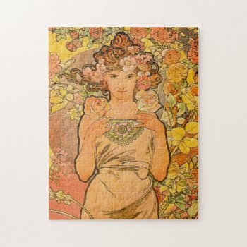 Alphonse Mucha The Rose Puzzle by VintageSpot at Zazzle