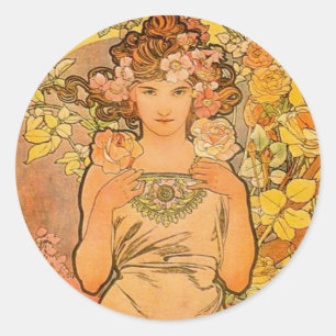 Alphonse Mucha The Rose Stickers