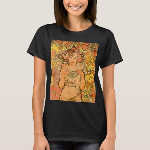 Alphonse Mucha The Rose T_shirt