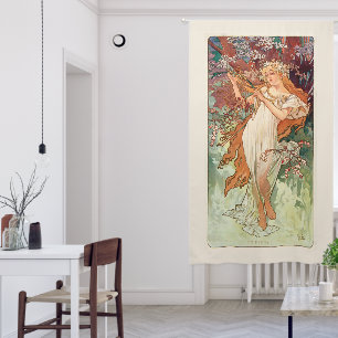 Alphonse Mucha, The Seasons (1896) Spring Blackout Curtains