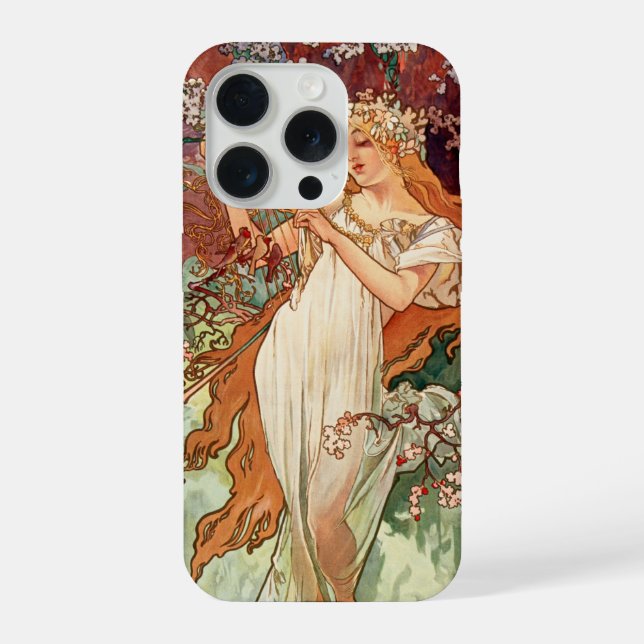 Alphonse Mucha, The Seasons (1896) Spring Iphone Case (Back)