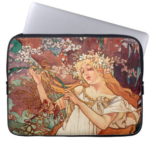 Alphonse Mucha, The Seasons (1896) Spring Laptop Sleeve
