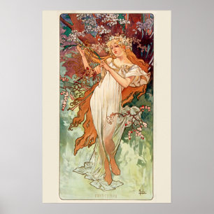 Alphonse Mucha, The Seasons (1896) Spring Poster