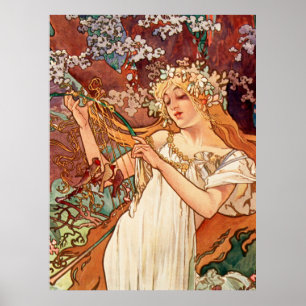 Alphonse Mucha, The Seasons (1896) Spring Poster