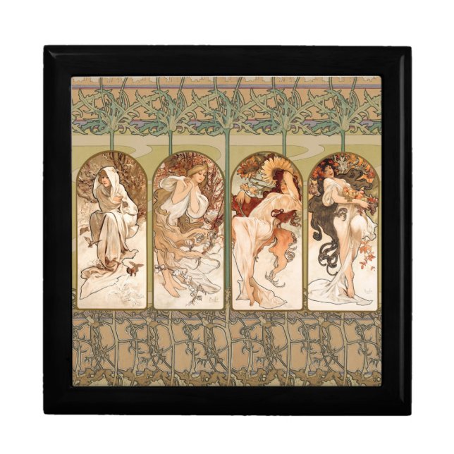 Alphonse Mucha The Seasons 1897 Art Nouveau Gift Box (Front)