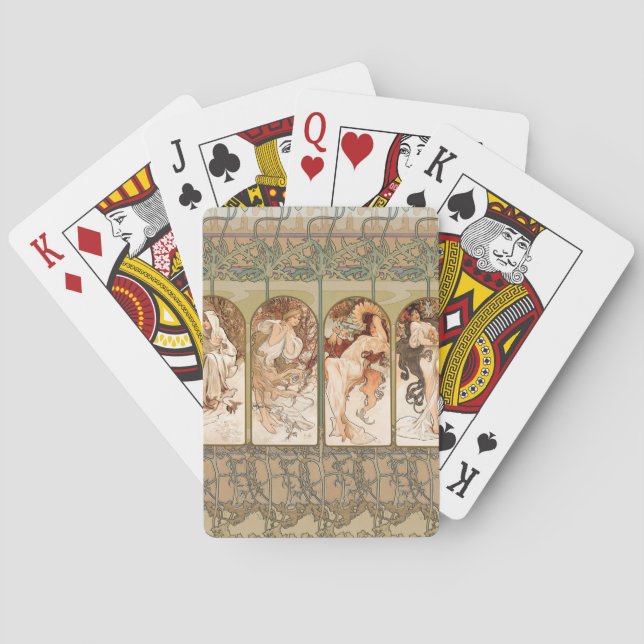 Alphonse Mucha The Seasons 1897 Art Nouveau Poker Cards (Back)