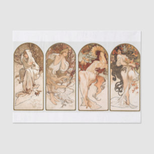 Alphonse Mucha The Seasons - 1897 Tissue Paper