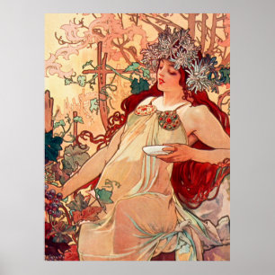 Alphonse Mucha, The Seasons, Autumn (1896) Poster