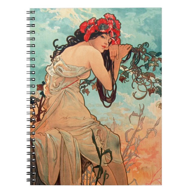Alphonse Mucha, The Seasons, Summer (1896)  Notebook (Front)