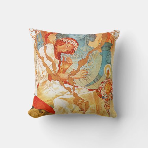 Alphonse Mucha The Slav Epic Throw Pillow