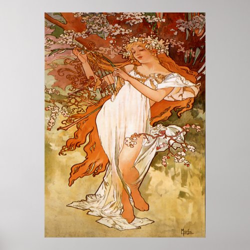 Alphonse Mucha  The spring  The Seasons Poster