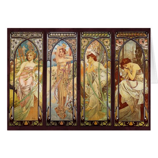 Alphonse Mucha, The Times of the Day (Front Horizontal)