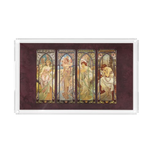 Alphonse Mucha The Times of the Day Acrylic Tray