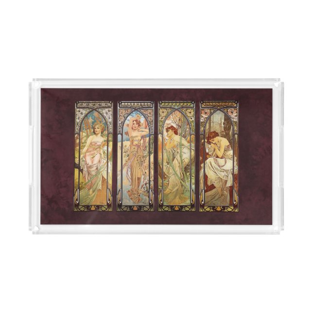 Alphonse Mucha, The Times of the Day Acrylic Tray (Front)