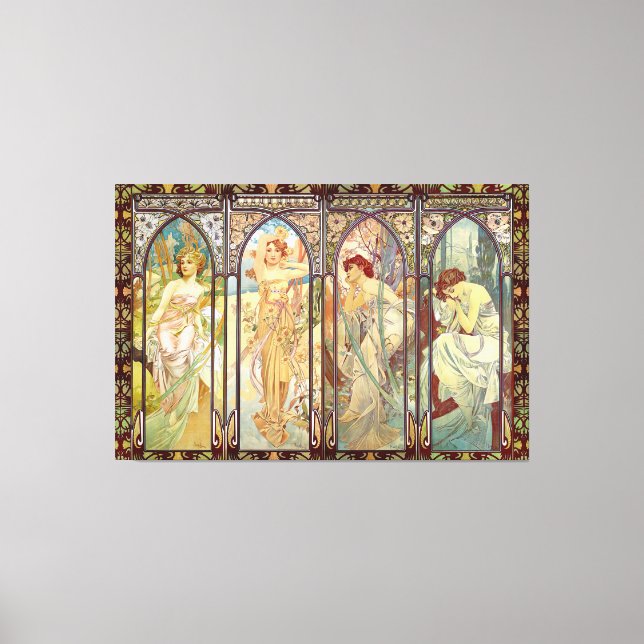 Alphonse Mucha -The times of the day  Canvas Print (Front)