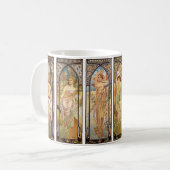 Alphonse Mucha, The Times of the Day Coffee Mug (Front Left)