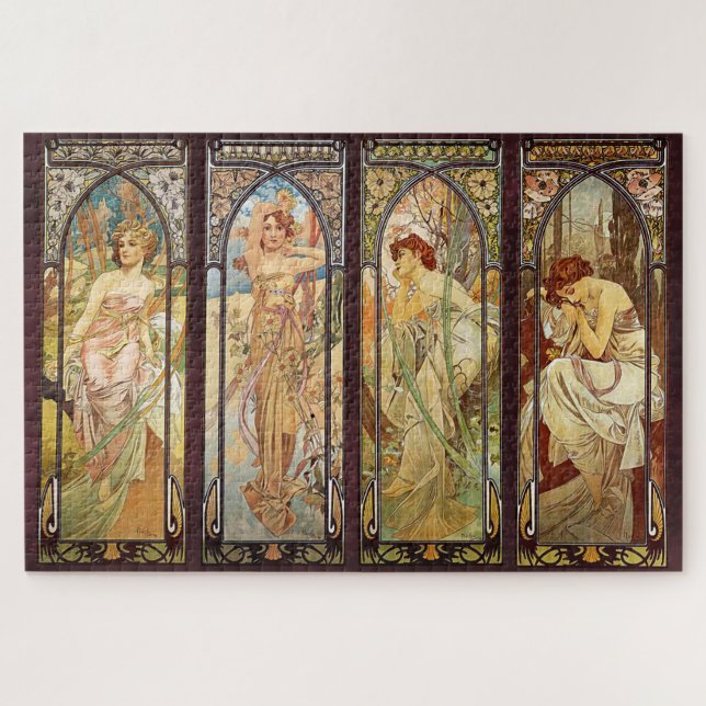 Alphonse Mucha, The Times of the Day Jigsaw Puzzle (Horizontal)