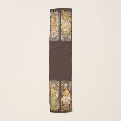 Alphonse Mucha The Times of the Day Scarf