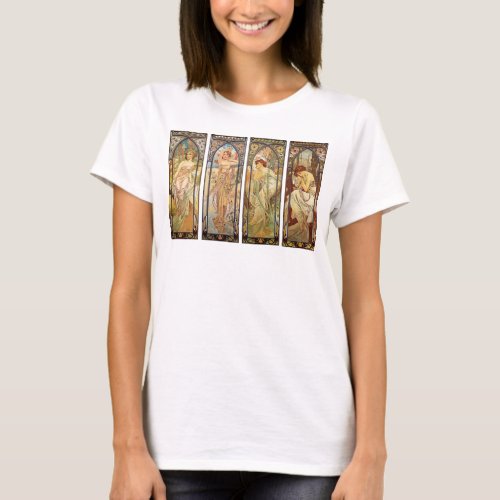 Alphonse Mucha The Times of the Day T_Shirt